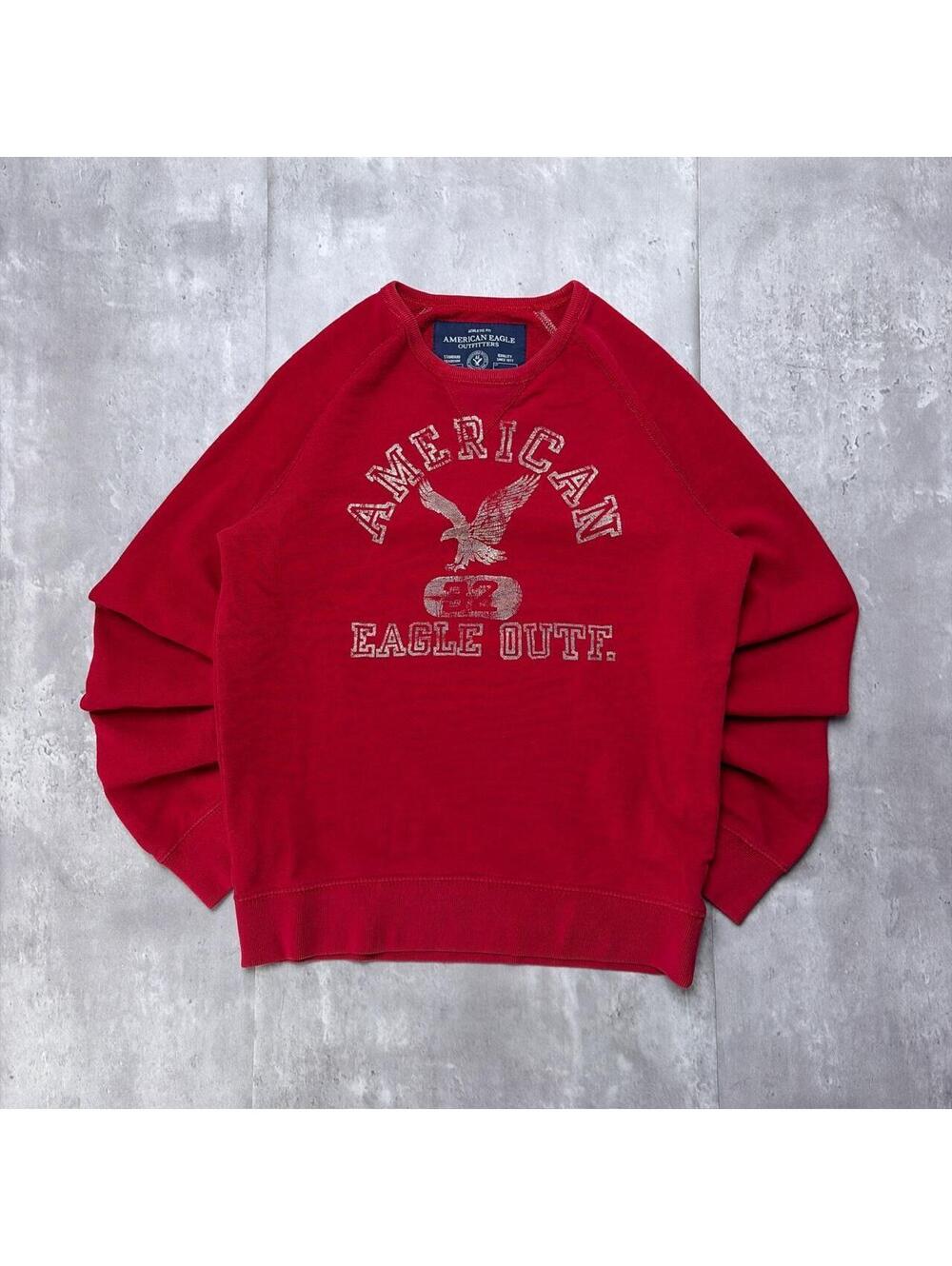 Y2K Red American Eagle Grunge Gothic Skater Crewneck Sweater